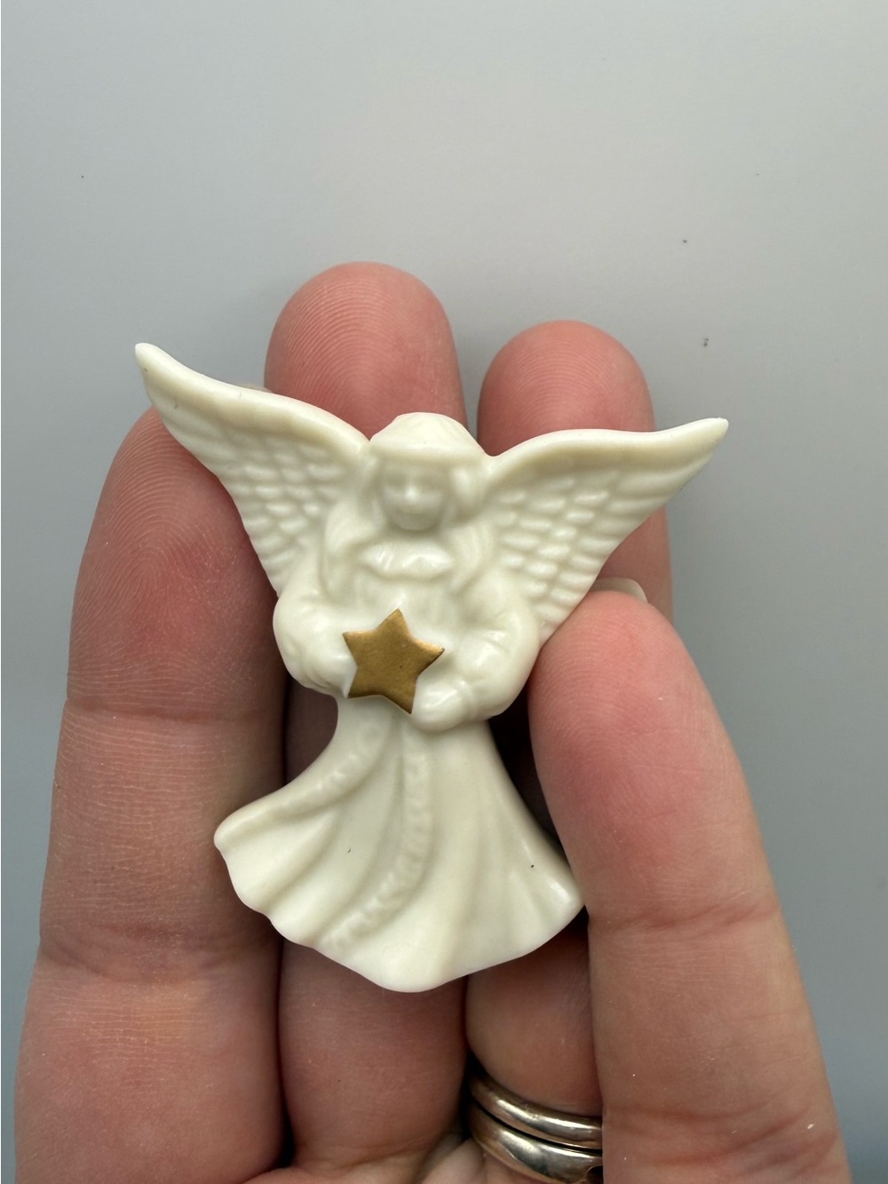 Lenox Angel Figurine with Gold Star - Brooch